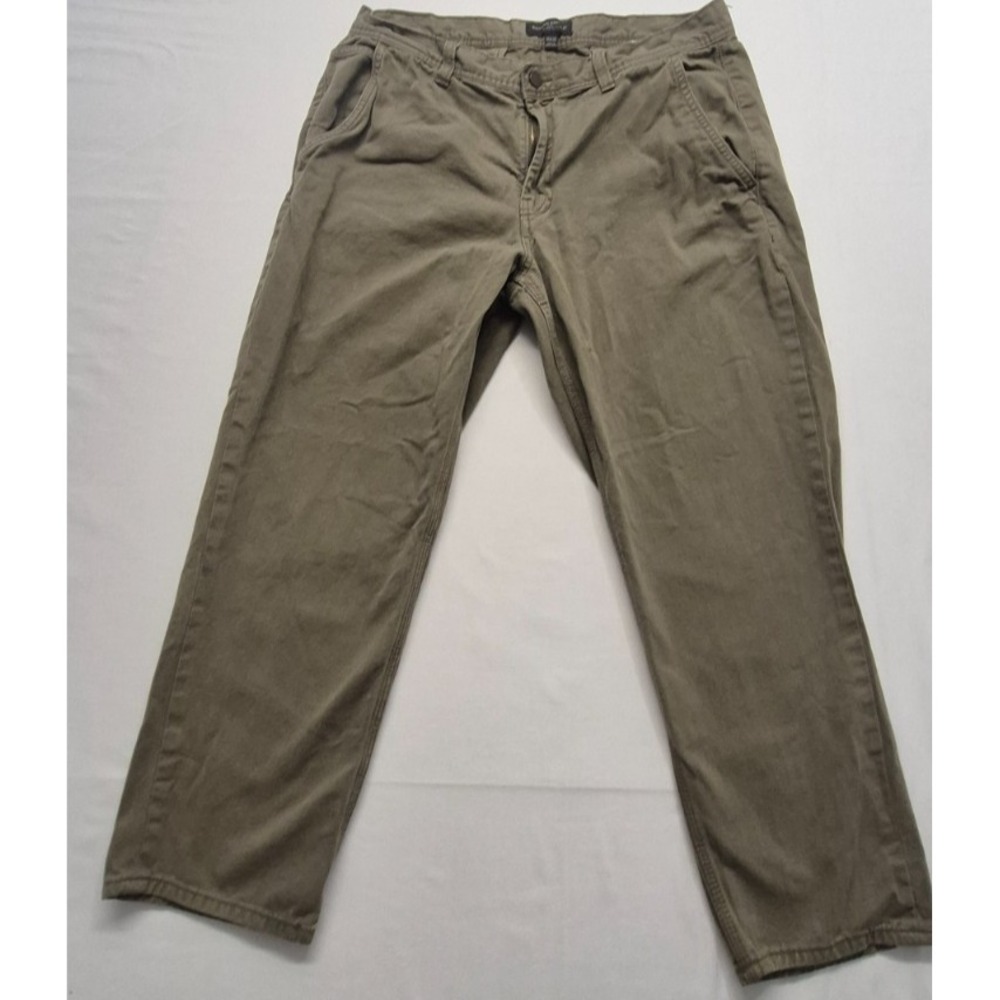 Banana Republic men's green chino pants 35x30 Athletic Fit flat front straight